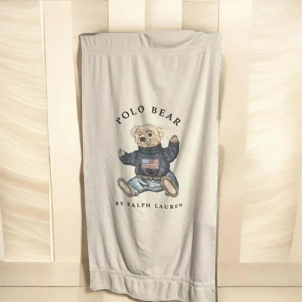 Vtg Ralph Lauren Polo Bear Beach Bath Towel Made In USA